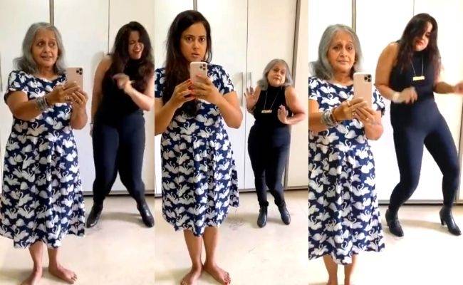 sameera reddys viral flip the switch tik tok challenge video with mother in law photos pictures stills
