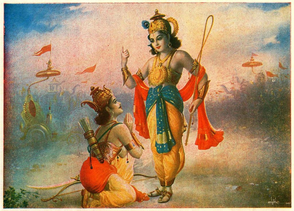 1200px Krishna tells Gita to Arjuna