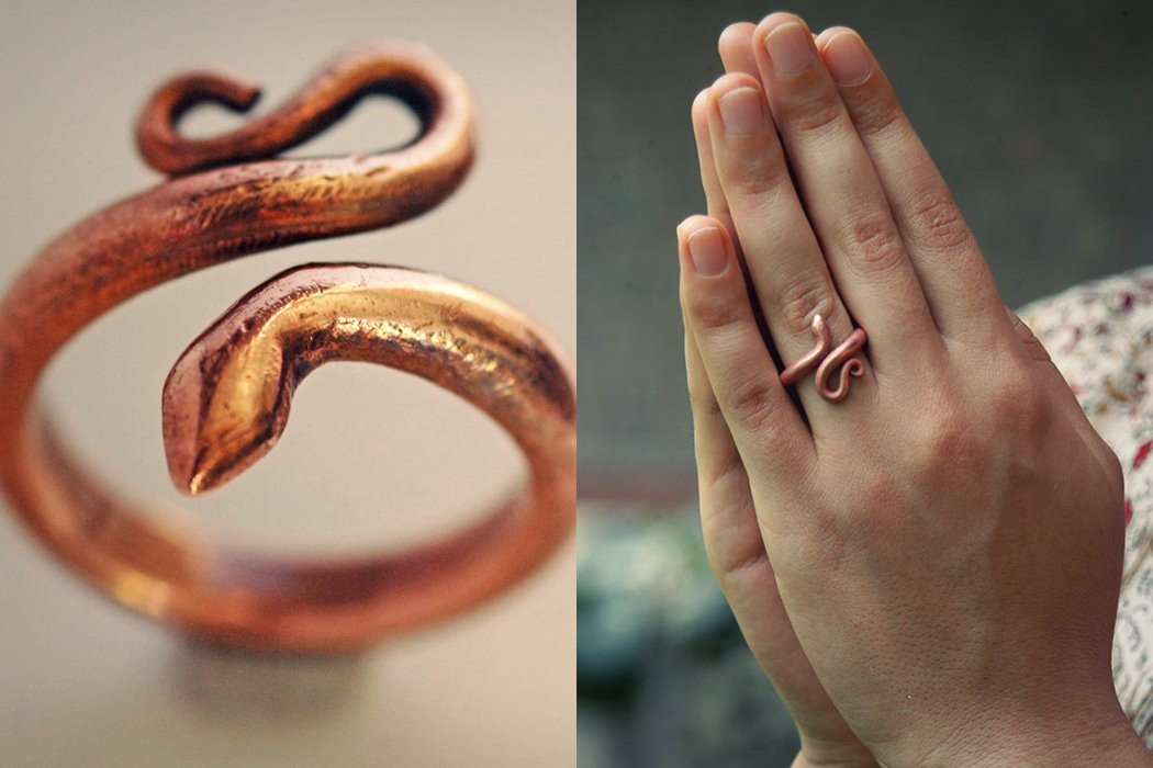 Handmade Solid Copper Snake Ring, Adjustable Yoga Meditation Ring,  Spiritual Dragon Serpent Ring, Snake Ring, Silver Rings, Gift for Him Her -  Etsy