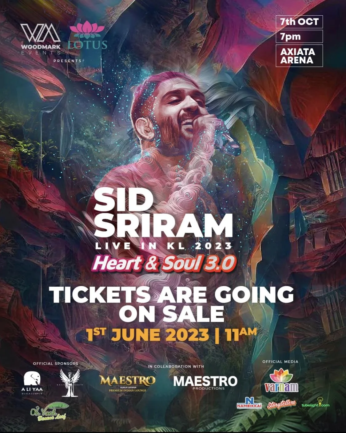 Sid Sriram’s Heart and Soul 3.0 concert to hit KL this 7th October