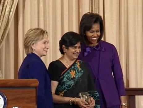 Ambiga Sreenevasan Malaysia with Secretary of State Hillary Rodham Clinton and First Lady Michelle Obama